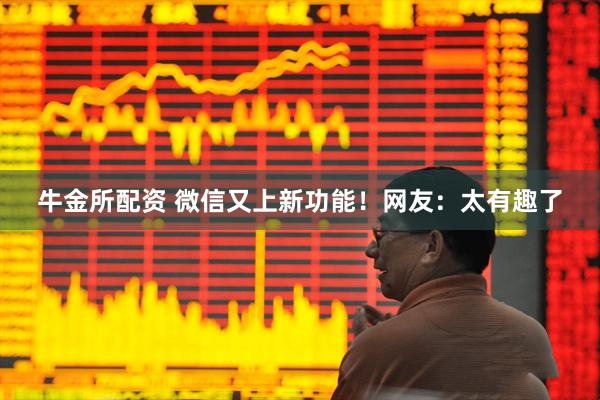 牛金所配资 微信又上新功能！网友：太有趣了
